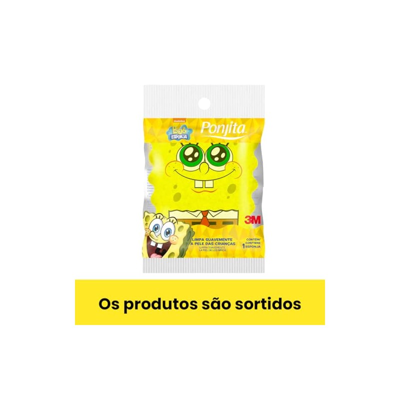 PONJITA 3M Esponja de Baño para Niños Bob Esponja Diseños