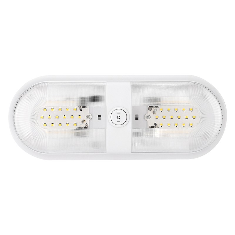 RV Ceiling Light LED Fixture Double Dome 4500K Camp Trailer