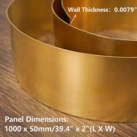 Feelers Copper Metal Brass Sheet Roll 32 Gauge x 2 inch x 40 inch, Brass Plate High Hardness Free-Cutting Brass Strip in Various Widths (2" Width)