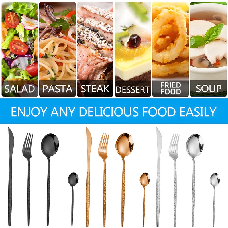 24 Pieces Silverware Set for 4 Stainless Steel Flatware Set