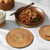 LANGYU Trivet, Rattan Knitting, Heat Resistant Trivet, 9.8 inches (25