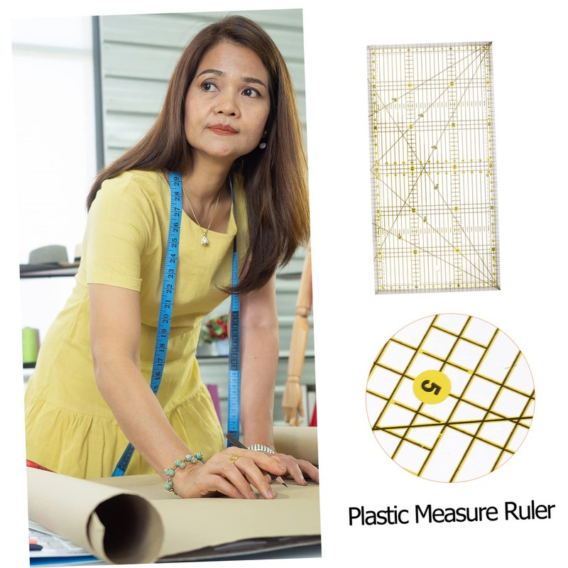 jojofuny Patchwork Ruler for Quilting Sewing Transparent Measuring Tool with