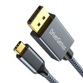 DriverGenius 1,8m USB-C auf DisplayPort 8K/60Hz Adapter (Stecker/Stecker) - Kompatibel mit PCs, Laptops im DP-Alt Mode, Spielkonsolen und Monitoren, Metallstecker (2-Stück/Paket)