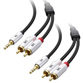 Cable Matters 2-Pack RCA to 3.5mm Stereo Audio Cable 3 Feet (RCA to Aux Cable, 3.5mm to RCA Cable, Aux to RCA Cable) in Black