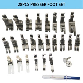 FQTANJU 28PCS Industrial Presser Foot Set Compatible with JUKI DDL-555 DDL-5550 DDL-5600 DDL-8300 Brother B705 B70 7B715 B716 B735 Singer 188K 191D 195K 196K