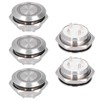 Pack of 5 Metal Push Button Switches with LED, Mini