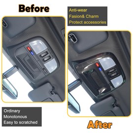 CHEAYAR Roof Reading Light Lamp Cover Trim Kit Compatible with Subaru WRX 2022 2023, Inner Front Reading Light Frame Decoration, Auto Interior Roof Lamp Panel Cover Accessories (Carbon Fiber Pattern)