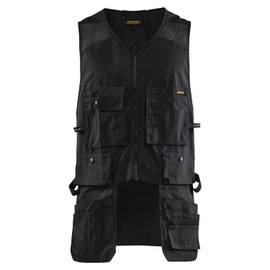 Blaklader Men's Ripstop Kangaroo Mesh Work Vest with Utility Pockets, Black, XXX-Large