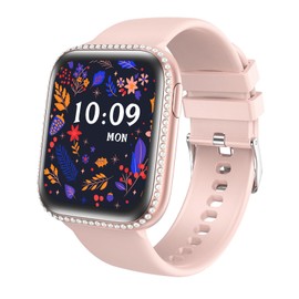 AIYAAIYA 1.75" AMOLED Smart Watch for Women, Fitness Tracker for Android iOS, Answer/Make Call with Heart Rate Sleep Monitor 130+ Sports Modes (Pink Bracelet)