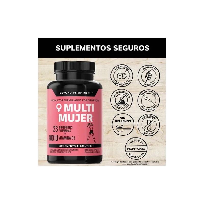 Kit 1 Multivitaminico Mujer + 1 Magnesio Complex Sabor Sin