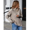 Famulily Womens Sweater Cable Knit Drop Shoulder Contrast Strip Sweater