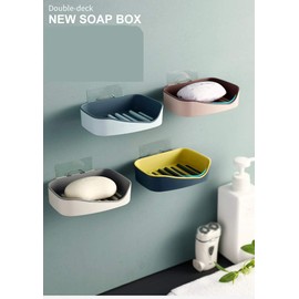 Soap Dishes, Soap Box soap Box with Drainage Soap Holder Soap Container for Home Travel Holder Shower Bathroom for Gift Travel Camp Storage (blue)
