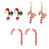 3 Pairs Christmas Candy Earrings for Women Candy Cane Enamel