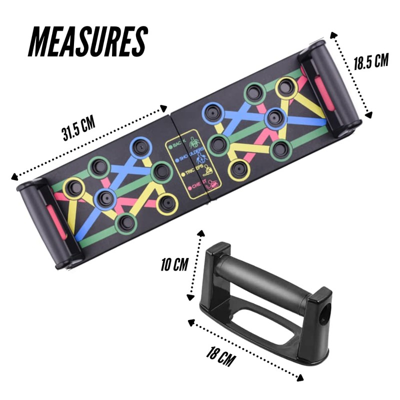 Multifunctional Flexion Board 14-in-1 Push-Up Rack Board Foldable with Handles