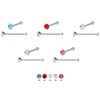 PIERCINGLINE 925 Sterling Silver Nose Piercing Round Crystal Piercing Nose