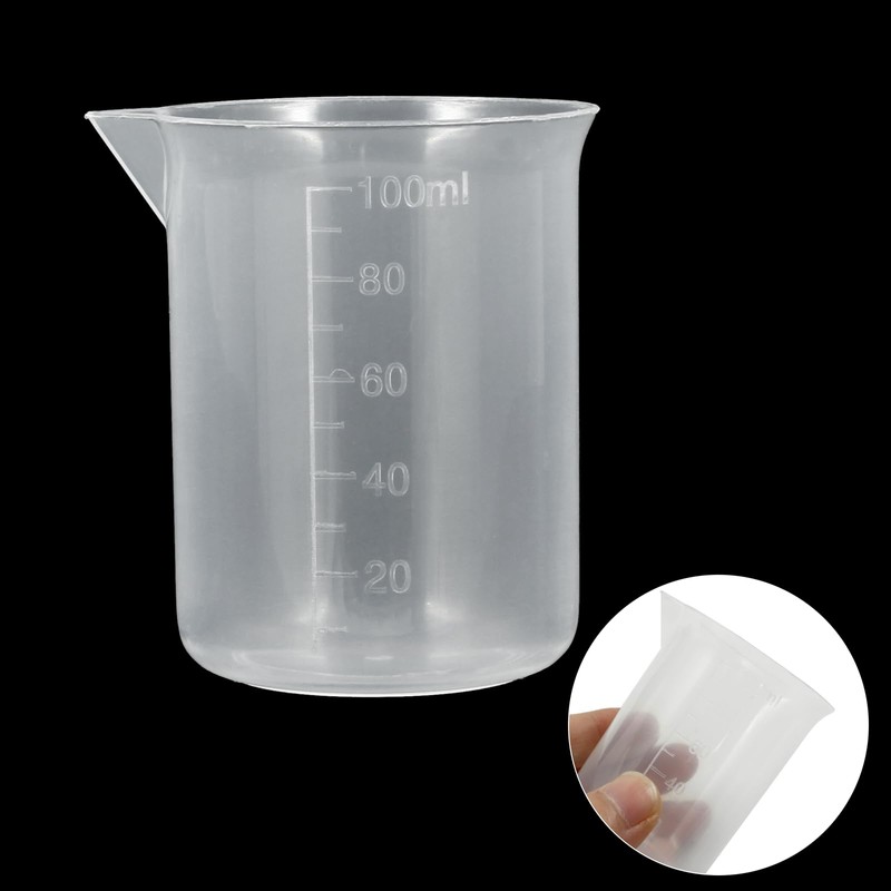 Bivethoi 3 Pack Plastic Beakers, Low Form Graduated Measuring Beakers