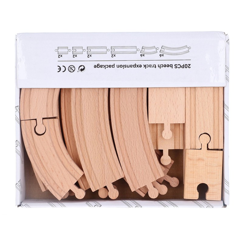 Wooden Train Track Set for Toddlers Assembly Kit Building Toys