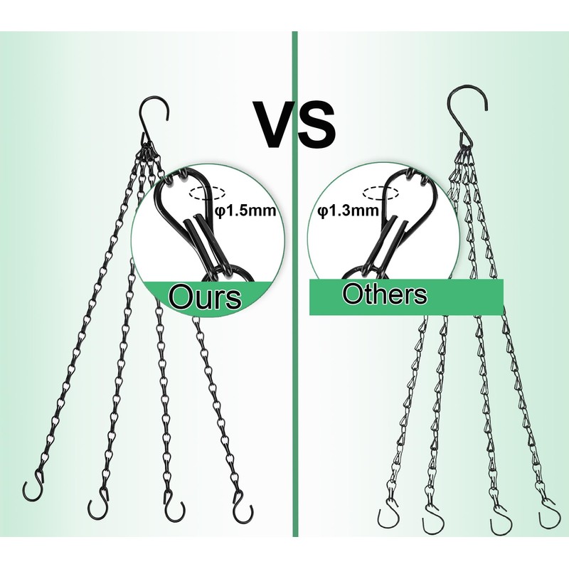 Heybe 16 inch Hanging Basket Chains 4 Point,3 Pack Thicker