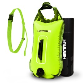 Swim Buoy for Open Water with Dry Bag 15L - Fully Waterproof Swim Bubble - Be Safe with Higher Visibility, Toughened Nylon and Rest Handle Swimming Buoy - Open Water Swim Buoy for All Season Swimmers