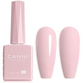 CANNI- Esmalte de uñas en gel rosa claro, 1 pieza de esmalte de uñas en gel rosa bebé, esmalte de uñas en gel de color rosa pálido suave de alto