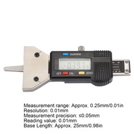 YUMILI Digitaler Reifenprofiltiefenmesser, Reifenerkennung 0-25 mm LCD Digitaler Reifentiefenmesser Profiltiefenprüfer 0,01 mm Profilprüfwerkzeug