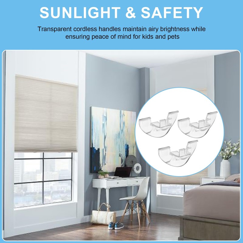 3 Pack Cordless Honeycomb Shade Lift Handles for Graber Bali