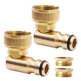 WANDGU Brass Tap Connector 1/2 Inch and 3/4 Inch: Tap Adapter, Rotatable Hose Connection 360°, Male Thread Hose Coupling for Garden Hoses, Watering Devices, Taps, Pack of 2