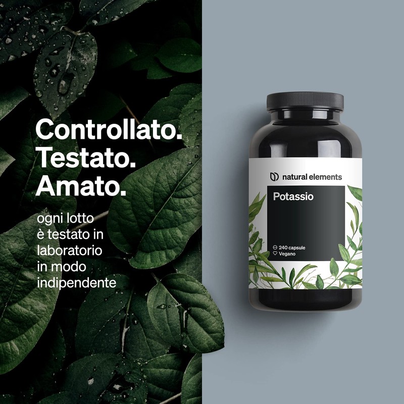 Potassio Integratore – 240 capsule vegane con 800mg di potassio