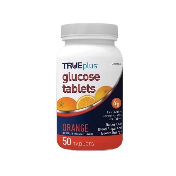 TRUEplus® Glucose Tablets, Orange - 50ct