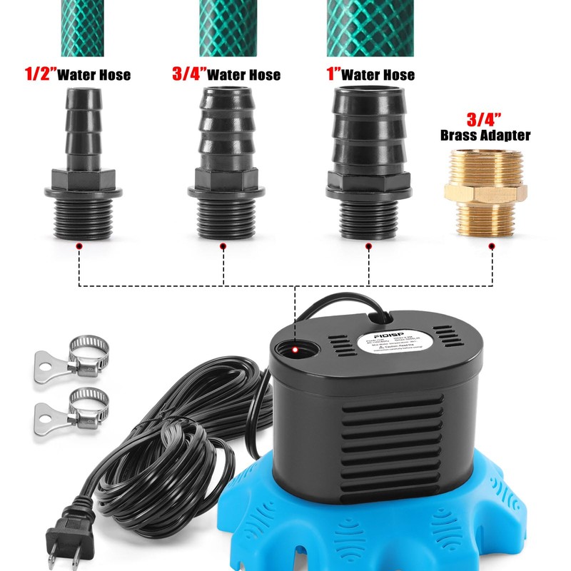 FIDISP Pool Cover Pump, 850 GPH Pool Cover Pumps Above