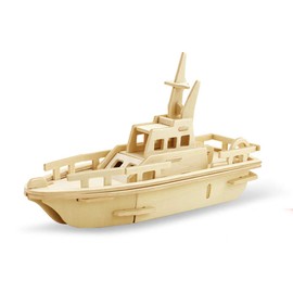 Georgie Porgy 3D Wooden Puzzle Rescue Boat Model Wooden Craft Building Kit Children's Toy (JP294 Rescue Boat 34 Pieces)