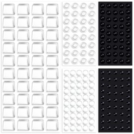 STSTR 222PCS Bump Dots for Visually Impaired, Mixed Sizes Shapes Low Vision Aids Tactile Stickers Braille Aids for Blind, Low Vision, Elderly - Clear, Black