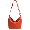 Caspar TL803 Classic Elegant Women's Leather Handbag, Rust (Orange), Unit