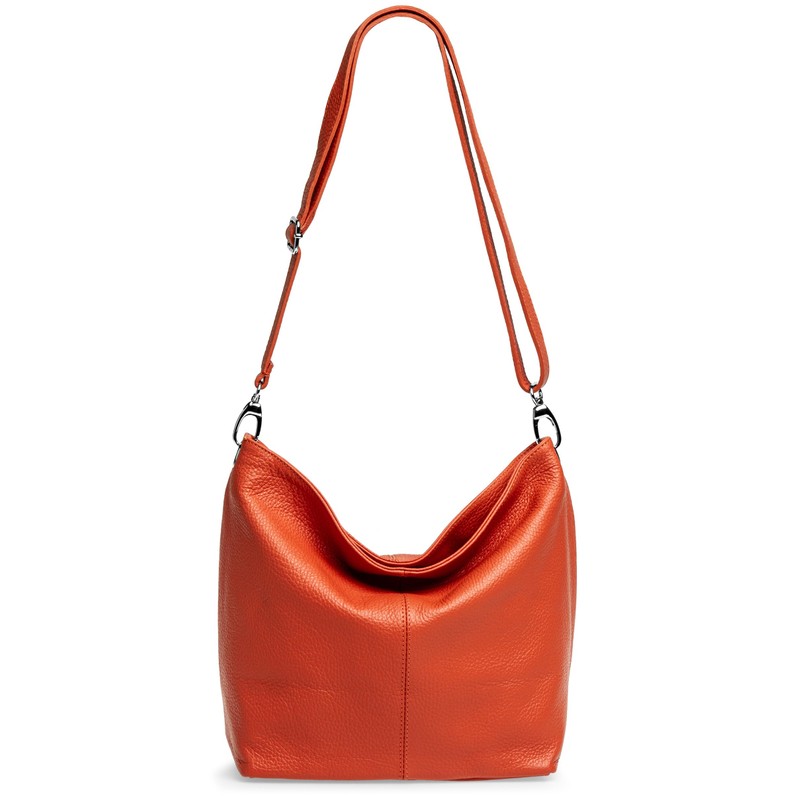 Caspar TL803 Classic Elegant Women's Leather Handbag, Rust (Orange), Unit