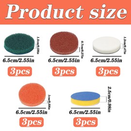 15-Piece Cleaning Brush Pads, Multifunctional Cleaning Brush, Electric Cleaning Brush Replacement, Cleaning Tools, Kitchen Supplies