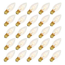 Vickerman 297414-7 watt 130 volt C9 Intermediate Screw Base Clear (25 pack) Christmas Light Bulbs (V472131-25)