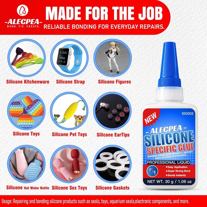 ALECPEA 30g Silicone Glue - Fast-Bonding & Weatherproof Adhesive for
