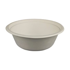 Gastro-Bedarf-Gutheil 25 White Organic Disposable Paper Bowls 500 ml Paper Bowls for Soup, Stews, Goulash Coated