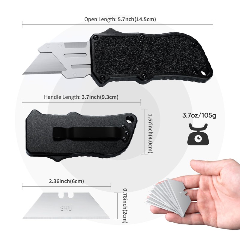 XXV Aluminum Alloy Utility Knife, Box Cutter,Cute Heavy Duty Pocket