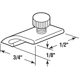 Prime-Line PL 7955 1/8 In. Offset Storm Door Panel Clips with Screws, Mill Finish (8 Pack)