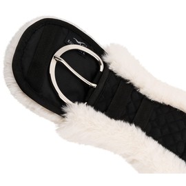 Equinate Classical Western Belt with Synthetic Lambskin - Anatomical Saddle Girth Western Belly Belt 65 70 75 80 85 90 cm Natural Brown Black (90 cm Natural)