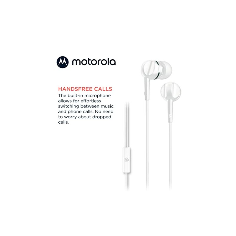 Motorola Sound- Earbuds 105 Audífonos Cableados con Micrófono Manos Libres,