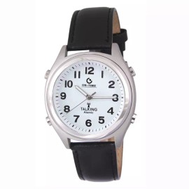 On-Time ATOMIC! Talking Analog Watch for the Blind w/Alarm,Speaks Time, Day, Date, Year