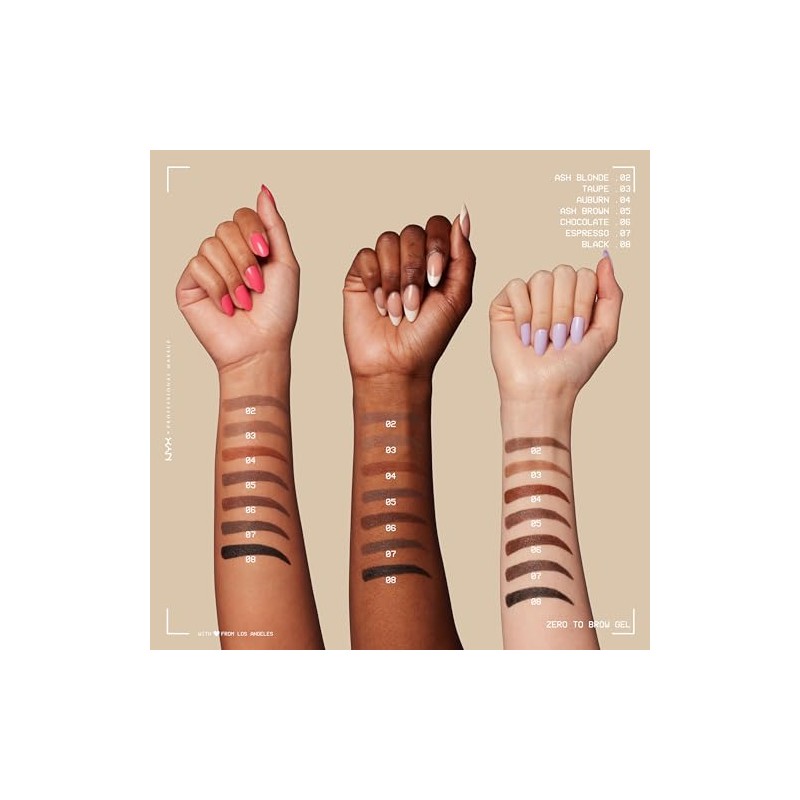 NYX Professional Makeup, Zero To Brow, Gel de Cejas con