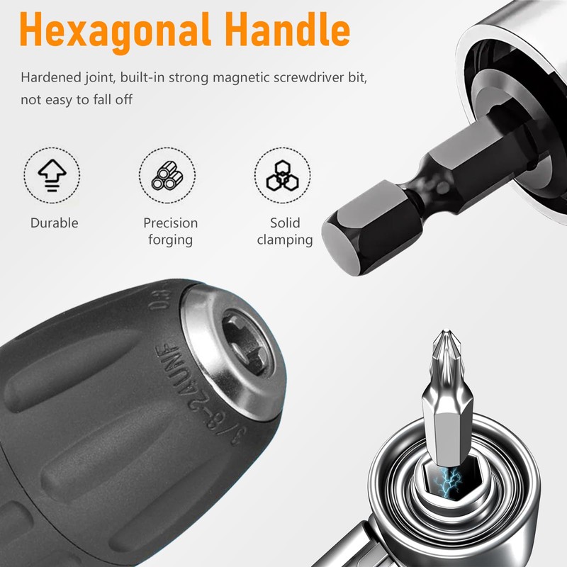 105° Allen Wrench Attachment, Angle Screwdriver Attachment with 1/10.2 cm