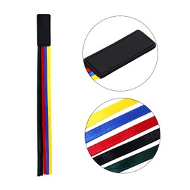 PPhtony Bible Ribbon Bookmark Artificial Leather Multiple Page Marker with 5 Color Ribbons for Book Lover Reader Teacher Student Christmas Gift (Black)