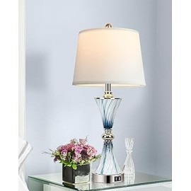 MARYRAIN Table Lamp with Touch Control, Modern Rechargeable 27inch LED Touch Lamp, USB-C/A Ports, 3-Level Dimming, for Bedroom, Living Room, Nightstand, Farmhouse, Rustic