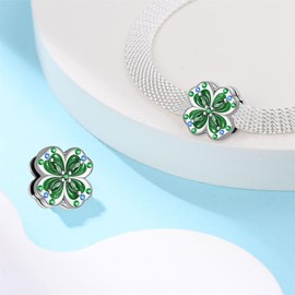 LIGHTDOG Women's Bead Charms Fits Flat Bracelets for Women 925 Sterling Silver Reflections Clip-On Charms Jewellery Beads Gifts Women Girls Fashion Charms, Sterling Silver, Cubic Zirconia