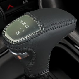 RANXIZY Leather Gear Shift Knob Covers for Dodge Charger Challenger 2015-2023 and Dodge Durango18-23,Carbon Fiber Leather Hand-Stitched Shifter Sleeve