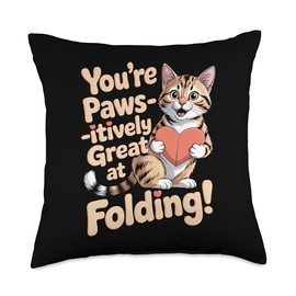 Positive Origami Folding Art for Animal Lovers Throw Pillow